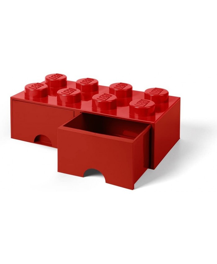 LEGO 40061730 Brique de Rangement Empilable 8 avec Tiroir Plastique Rouge 50 x 25 x 18 cm - B06VW2PKW2