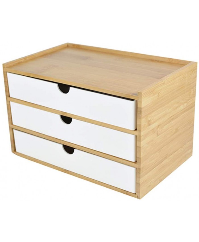 Verve Jelly Boîte de rangement en bois pour bureau Avec tiroirs Style vintage Blanc 3 étages - B08PD37DZD