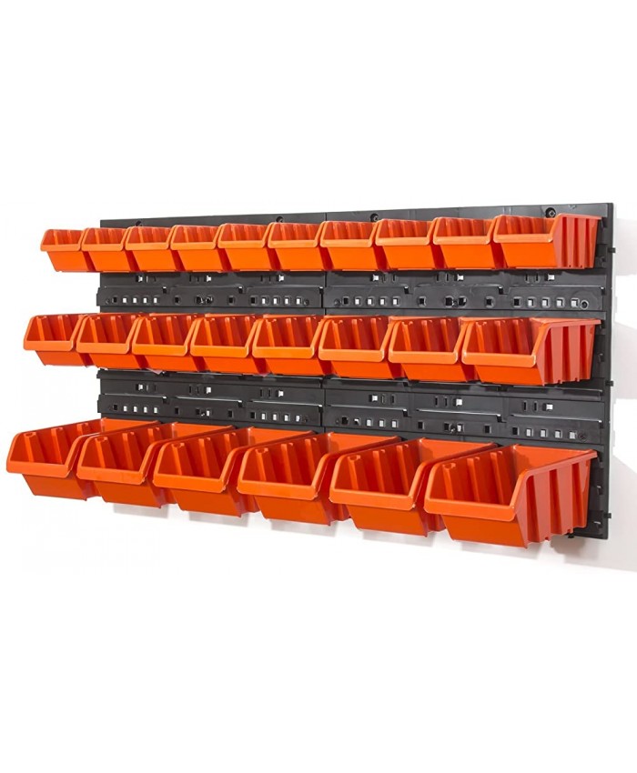 Tableau a outils avec boites de rangement 26 elements orange combinaison murale - B072BZ2BNM