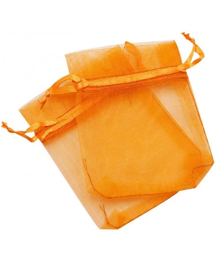 PULABO 30 Pcs Organza Cadeau Sacs Bijoux Cordon Pochettes Wrap Pochettes De Noce Faveur Sacs De Bonbons Orange Créatif et Utile Haute qualité Sécurité - B08JYVPS36