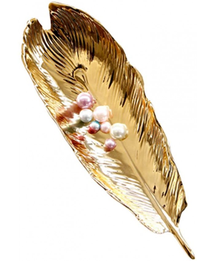 VOSAREA Plateau Bijoux Céramique en Forme de Feuille Assiette Décorative pour Collier Boucles Oreilles Bagues Bracelet - B07W3ZLR7R