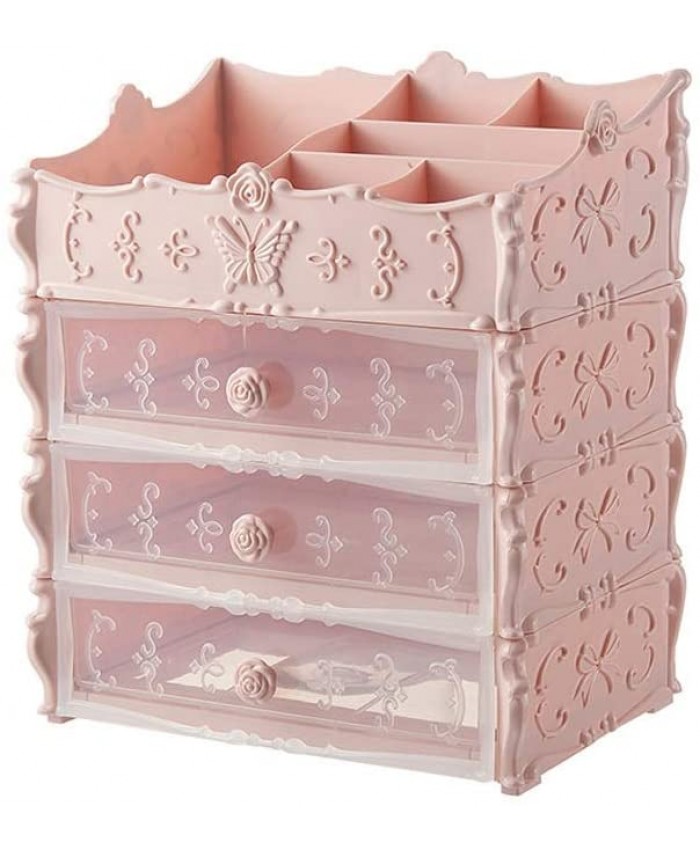 LXX Présentoirs Bijoux de tiroir Transparent Boîte d'affichage Bijoux Stand antipoussière Porte-Support de Rangement Valise de Rangement Coffrets Color : Pink - B097K8PKLY