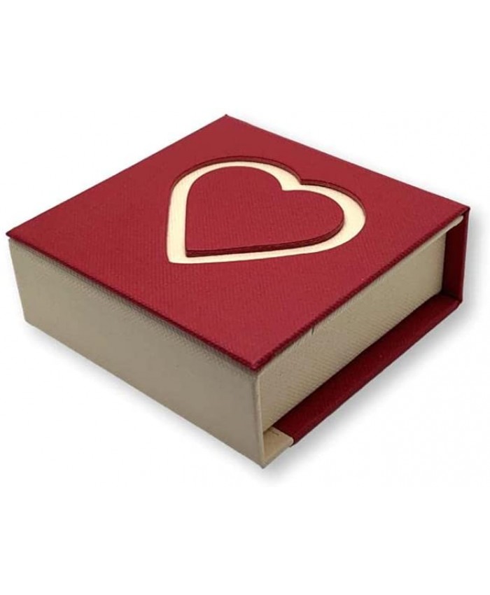 Boîte à bijoux carrée en forme de cœur rouge pour bijoux - B09CLL8ZT5