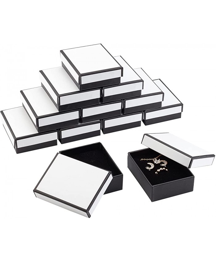 nbeads 16 Pcs Boîtes à Bijoux en Carton Coffrets en Papier Blanc Coffrets Cadeaux avec Tapis en Éponge pour Bracelet Collier Boucle d'oreille Pendentifs Bijoux 9x7x3.1 cm - B09B8SXH4D
