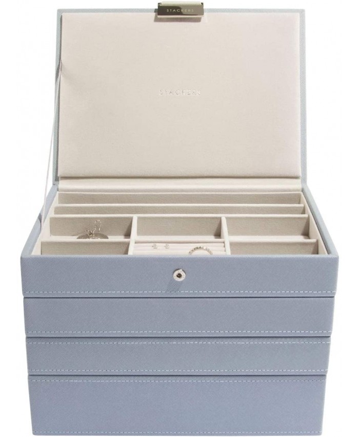 Stackers boîte à Bijoux Classique en Bleu charrette 4 - B072NZ7DHW