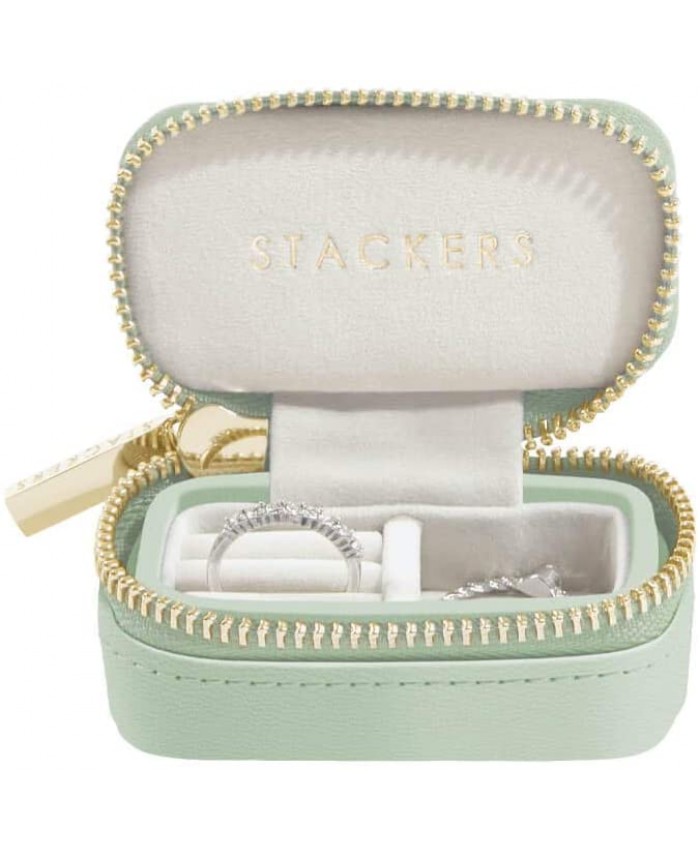 Stackers Petite boîte à bijoux de voyage Vert sauge - B08KYGP2Q8