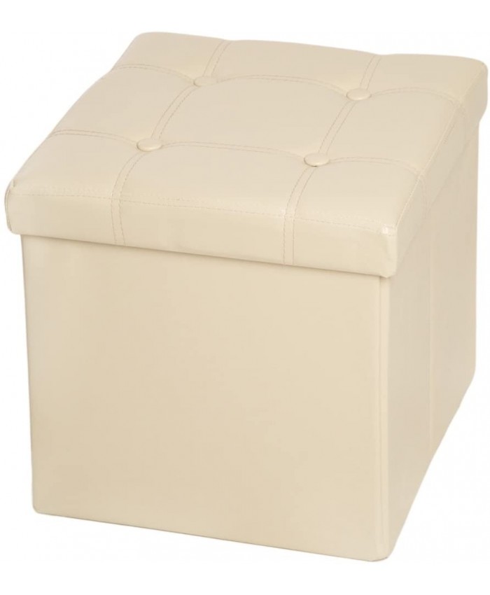 TecTake 38x38x38 cm Tabouret Pouf Cube dé Pliable Coffre Cube siège boîte de Rangement diverses Couleurs au Choix Beige No. 401474 - B00YN7C9WS
