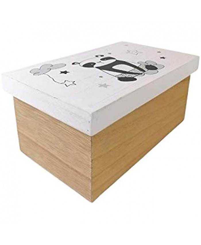 Boîte de Rangement en bois Panda 14x10.8x23cm Motif 1 SILUMEN - B08R7W7T9F