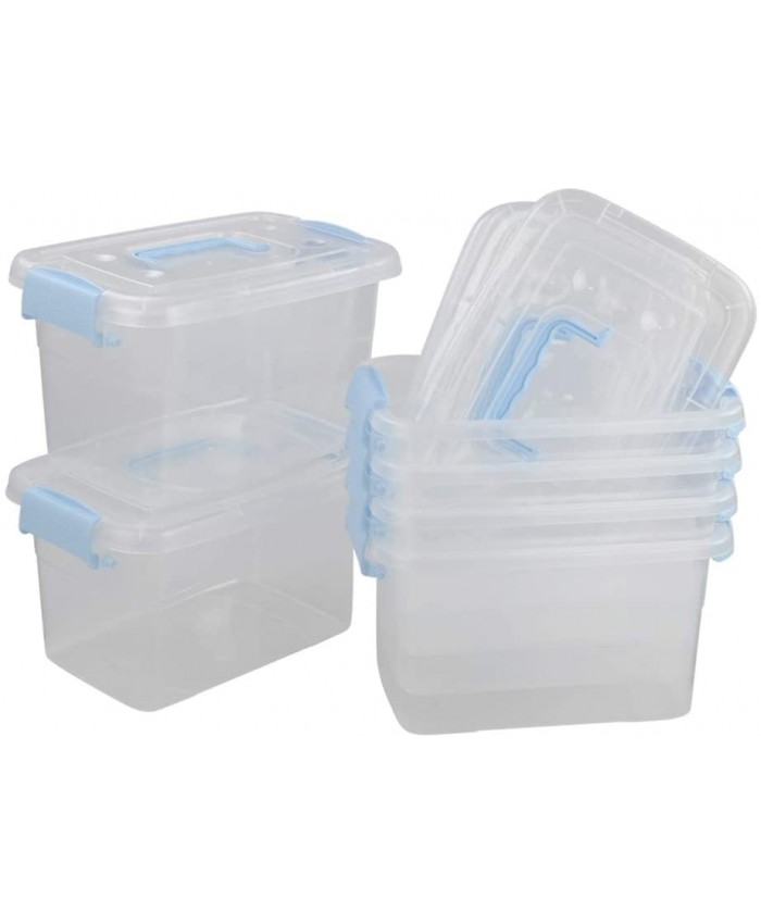 Callyne Ensemble de 6 boîtes de rangement transparentes avec couvercle petite boîte de verrouillage en plastique de 5 L - B08G4SRRJ6