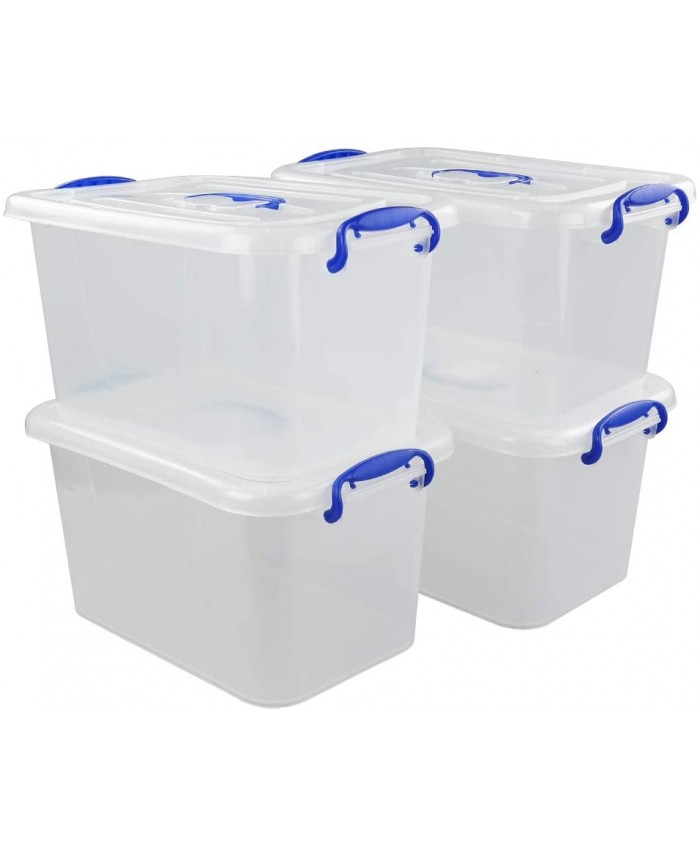 Fosly Boîte de Rangement avec Couvercle Transparentes Plastique Pack de 4 - B081N4ZDQ5