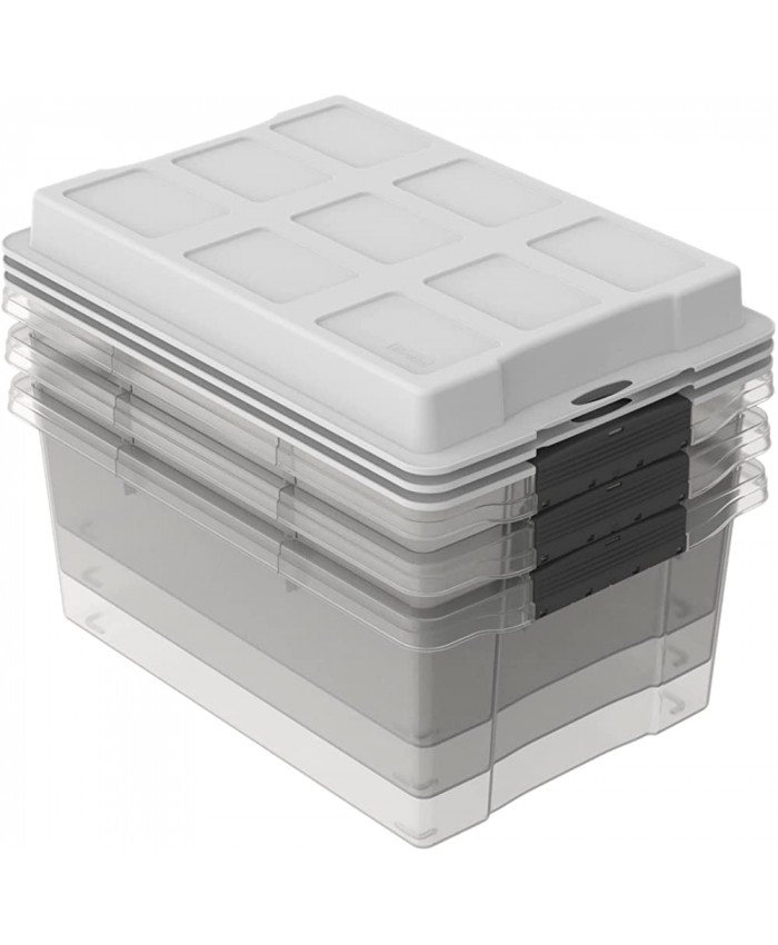 Jive Dome Boîte de rangement 13 l avec couvercle plastique PP sans BPA blanc transparent 3 x 13 l 40,5 x 28,3 x 28,9 cm 3 - B09PV5ZM6P