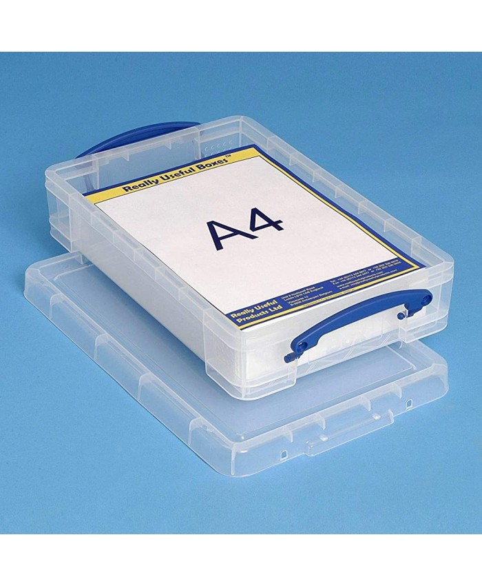 Really Useful Box Lot de 6 boîtes de rangement pour papier A4 Transparent 4 l - B08W8SZN7J