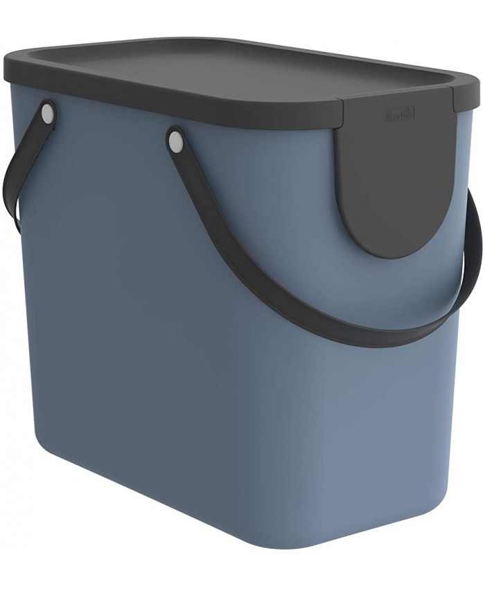 Rotho Albula Boîte de stockage 25l avec couvercle Plastique PP recyclé bleu anthracite 25l 40.0 x 23.5 x 34.0 cm - B08YF7CVGC