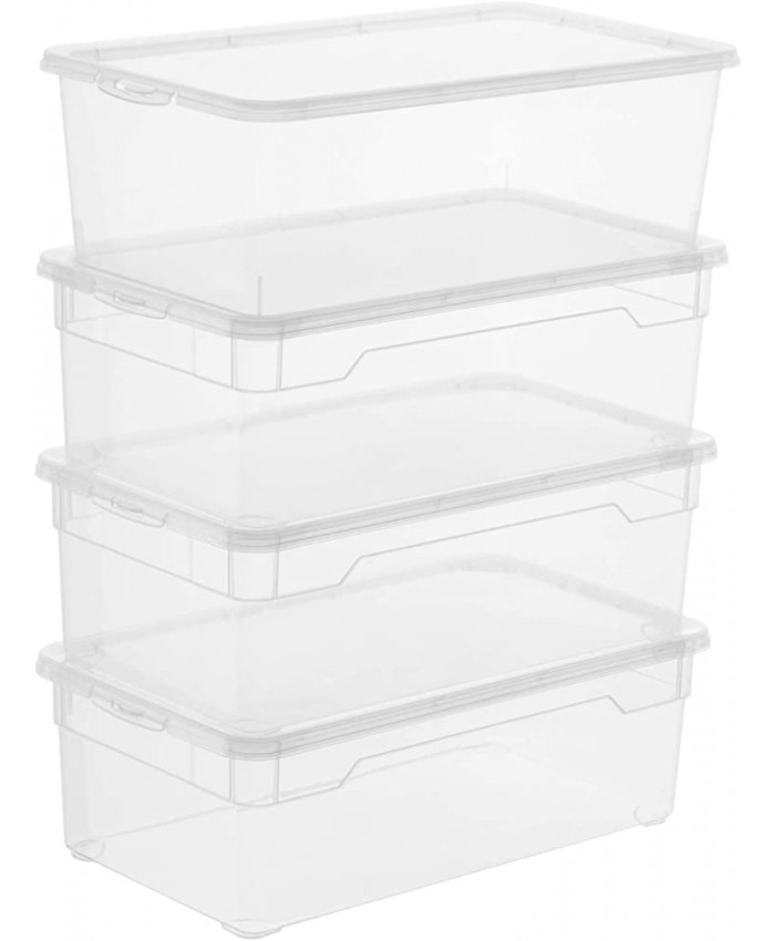 Rotho Clear Ensemble de 4 boîtes de rangement 5l avec couvercle Plastique PP sans BPA transparent 4 x 5l 33.0 x 19.0 x 11.0 cm - B00OZWF0WC