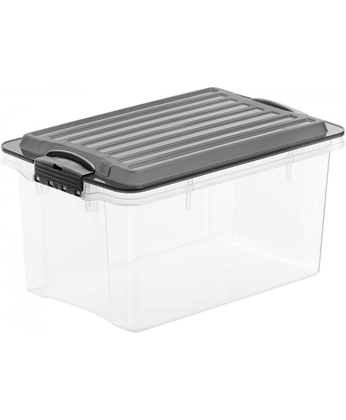 Rotho Compact Boîte de stockage 4,5l avec couvercle Plastique PP sans BPA gris transparent A5 4.5l 27.0 x 18.5 x 15.0 cm - B01N7MAAI1