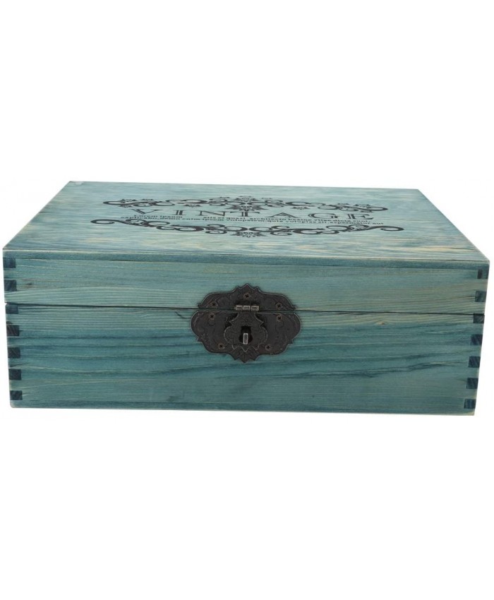 Boîte de bureau en bois massif facile à ranger boîte de rangement vintage en bois vintage de grande capacité rangement de bureau - B08JRFBRFJ