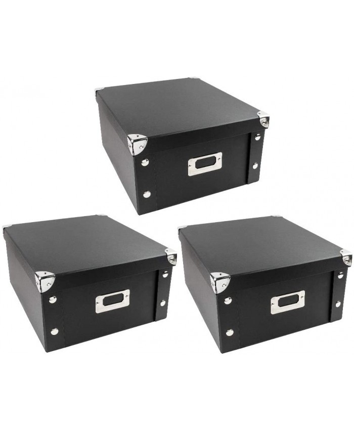 Ideen mit Herz Lot de 3 boîtes de rangement pliables avec couvercle en carton et métal,31 x 26 x 14 cm - B08MWRMCZW