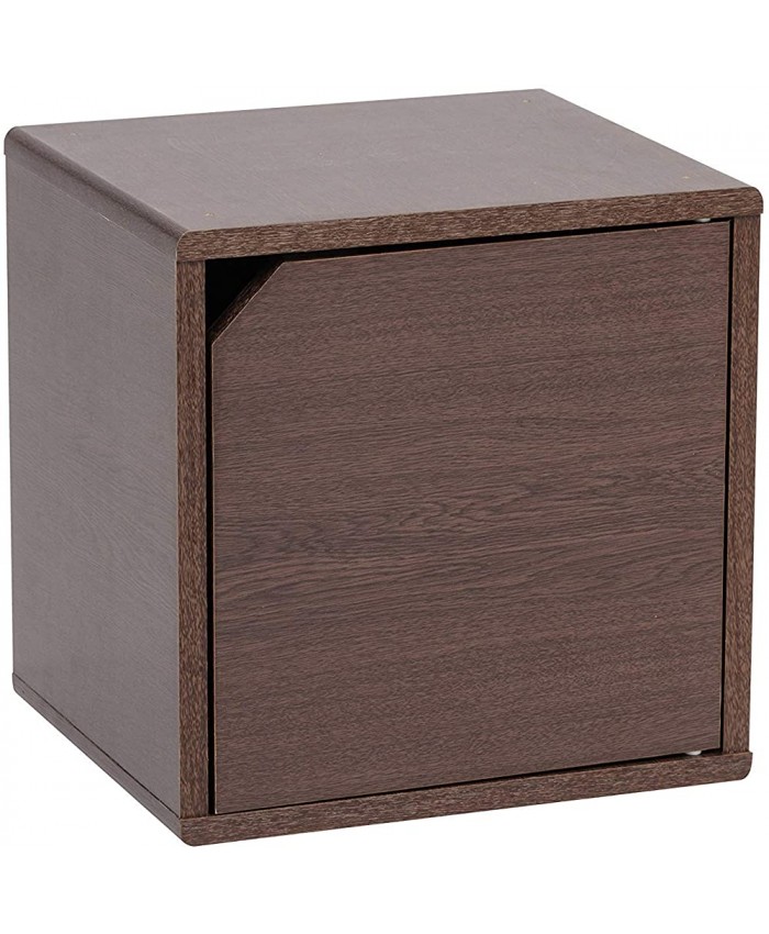 Movian Cube de rangement avec porte  Cube de rangement  Caisse de rangement Meuble d'appoint Meuble en bois Empilable Modulable Salon Chambre Bureau QR-34D Marron - B07TSTJSTN
