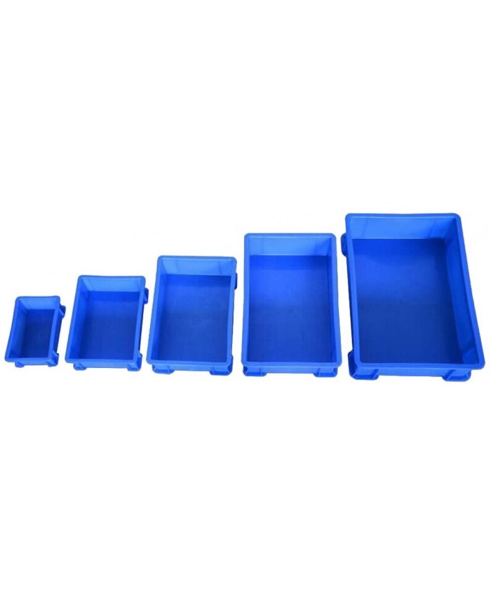 YOFASEN Boite de Rangement Plastique Durable Empilable Lot de 5 Caisse Rangement Bac Plastique 5Pcs-Bleu 10+9+8+7+6 - B07XM2R8JS