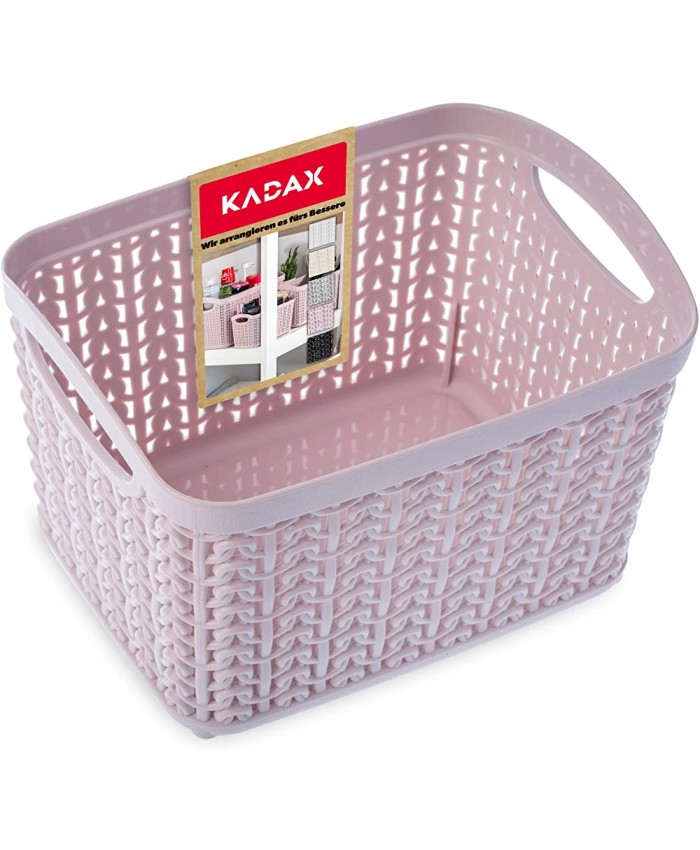 KADAX Panier de rangement rectangulaire en plastique avec poignées Panier léger universel pour salle de bain cuisine chambre d’enfant Plastique Rose 3,3L - B0813S14NJ