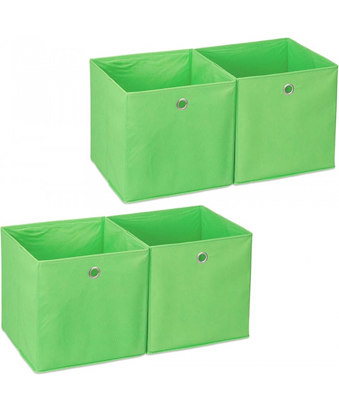 Relaxdays 4X boîtes de Rangement carrées; en Tissu Cubique 30x30x30 cm Vert - B083M8JBWP