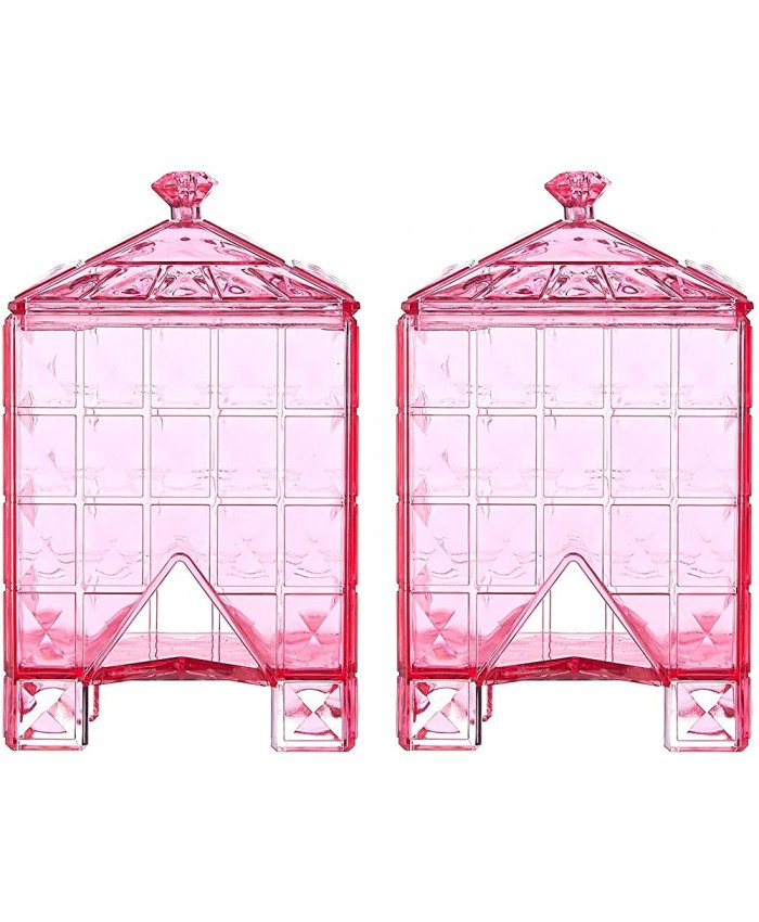 JSSEVN Boîte de rangement décorative pour cotons-tiges de salle de bain Rose - B09CG7NZ1L