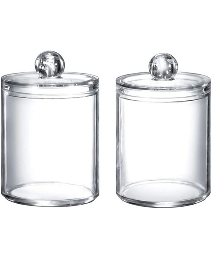 Lot de 2 pots en acrylique pour boules de coton Qtip transparent - B09LTWPMDL