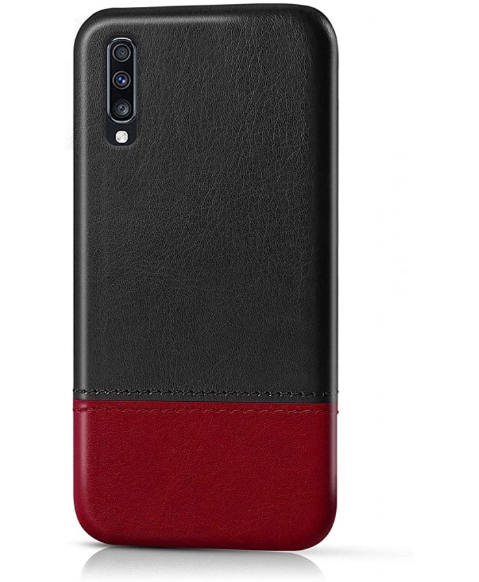 Suhctup Compatible pour Samsung Galaxy A20S Coque Cuir Premium Ultra Mince Multicolore Étui Style de Design Facile Mode Housse Anti-Choc Antidérapant Protection Cover（Noir Rouge） - B08Q86TTJ2