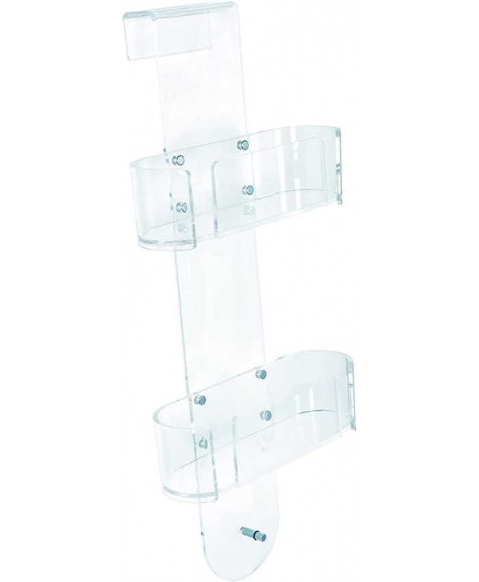 Étagère de douche en acrylique à suspendre avec 2 paniers serviteur transparent - B095CC2HXY