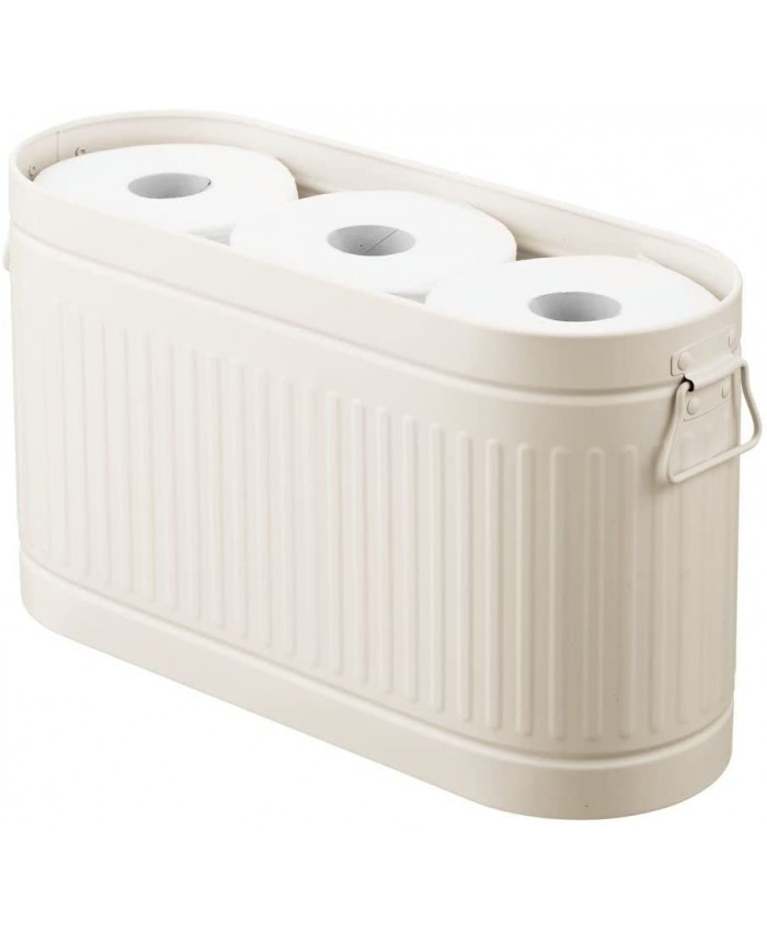 mDesign Rangement Papier Toilette pour 6 Rouleaux de Rechange – Support Papier Toilette Autonome en métal – dérouleur Papier WC Compact pour Salle de Bain et WC d'invités – Couleur crème - B08WS4MMBD