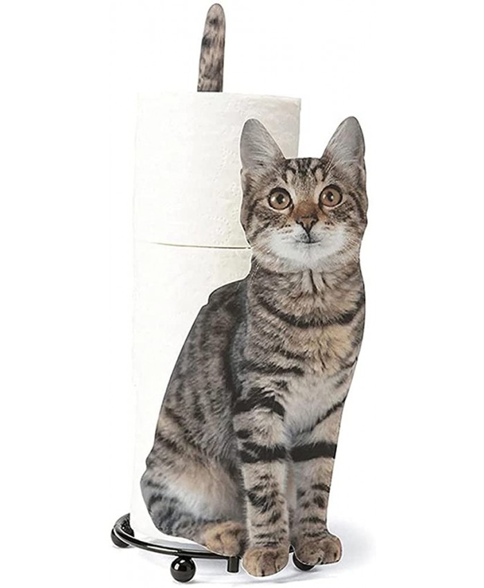 QKFON Support pour rouleau de papier toilette en fer forgé en forme de chat pour salle de bain ou salle de bain - B095RXVM67