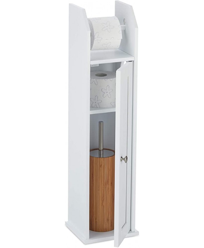 Relaxdays Porte Papier Toilette Vertical étroit pour 5 Rouleaux de Rechange MDF HLP 78,5 x 20 x 18 cm Blanc 10029473 - B085ZYVPPC