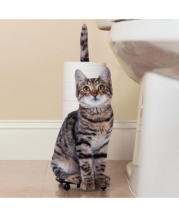 Syina Support de rouleau de papier toilette créatif en forme de chat Support de papier toilette en métal Cadeau pour les amoureux des chats - B097MZG7L7
