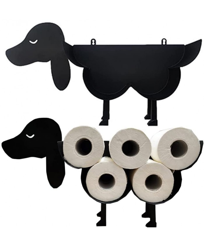 XYLXJ Support de papier toilette en métal noir pour rouleaux de papier toilette jusqu'à 8 rouleaux de papier toilette chiot - B09K7XLQYR