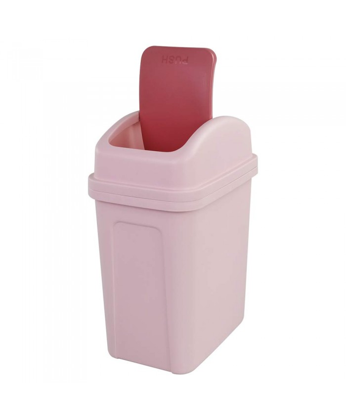 Dehouse Poubelle 10 L avec couvercle rabattable poubelle en plastique rose - B08L33J1MD