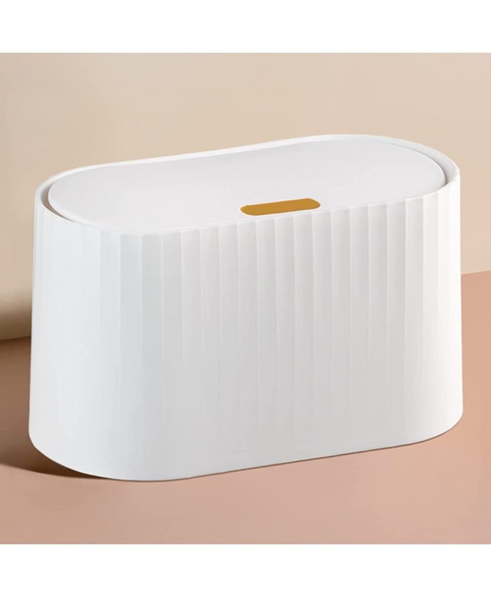 Petite Poubelle de Table avec Couvercle Mini Bac Poubelle de Cuisine Bureau Salle Bain WC Chambre Dustbin Plastique Blanc Small Desk Trash Can Garbage Waste Rubbish Dust Bin 2L Blanche - B09LTT6Q11
