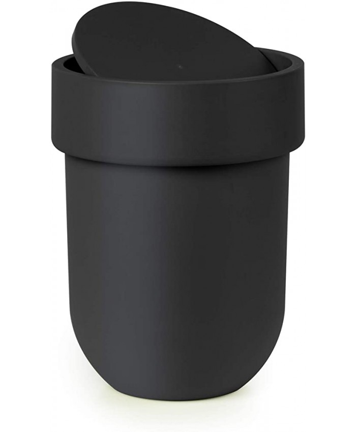 UMBRA Waste Can Touch. Poubelle de salle de bain Touch couvercle rotatif. Plastique moulé. Coloris noir. 5.9L. Dimension 19.1x26cm - B00HY8H5KE