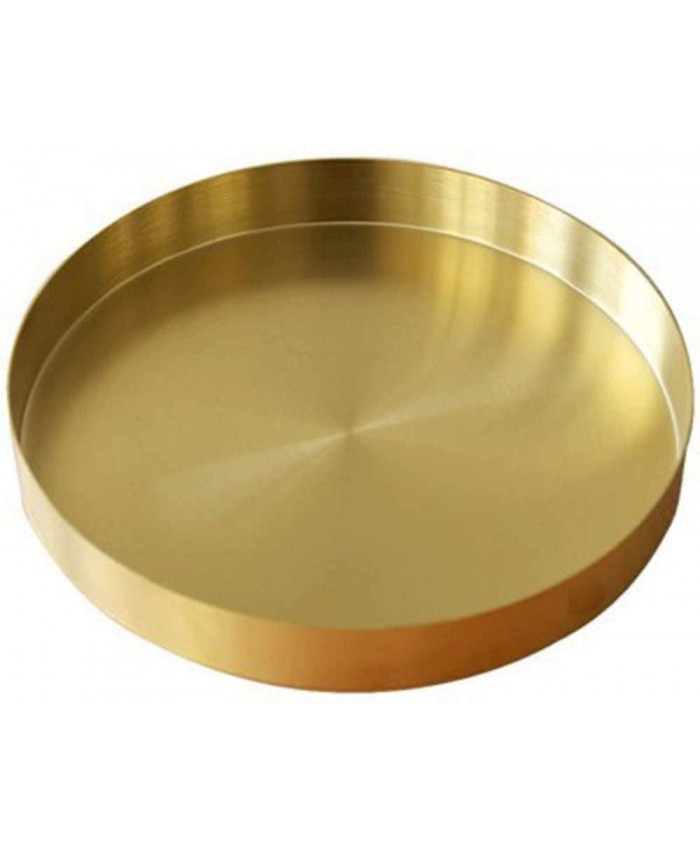 Gesh Plateau rond doré en métal pour salle de bain robe finition laiton mat 12 cm - B08W594X9M