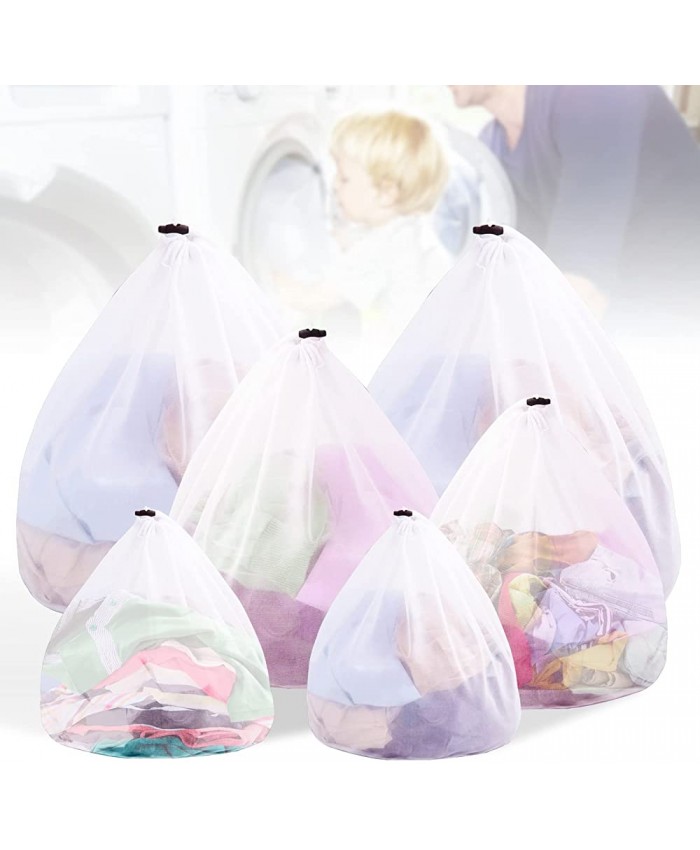 Likorlove Lot de 6 sacs à linge machine à laver avec bloqueur de cordon filet à linge pour sac à linge linge de bébé sous-vêtements filets de lavage appartement réutilisable et étanche - B09173RTYJ