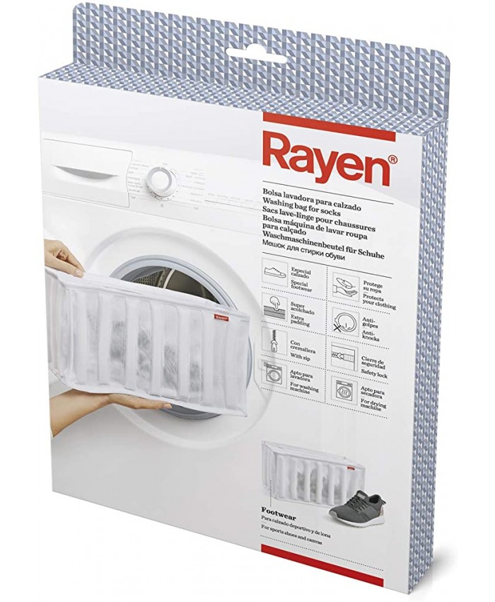 Rayen 6290.01 Lave séchoir Linge Sac de Protection réutilisable pour Le Lavage des Chaussures | Blanc 34 x 16 x 19 cm - B07GB33HZS