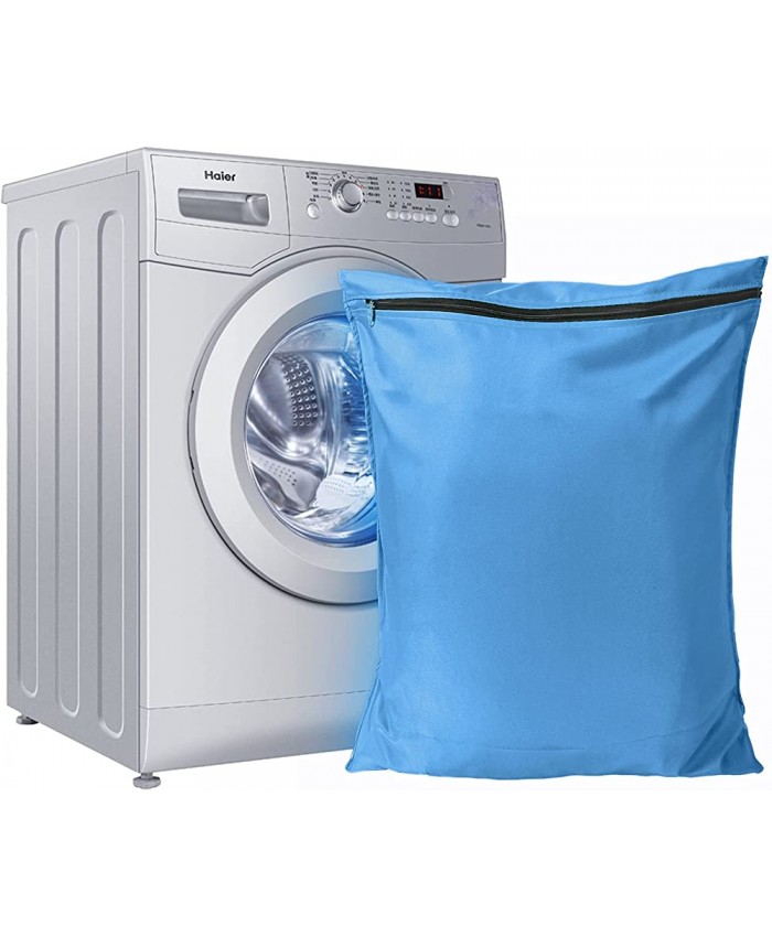 TsunNee Sac à linge pour animaux domestiques sac de lavage pour chiens chats serviettes couvertures jouets gris bleu 70 x 80 cm - B09HJPYHD6