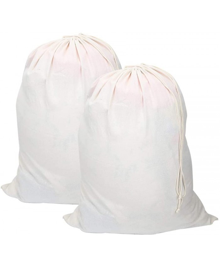 Vivifying Lot de 2 grands sacs à linge en coton naturel 71,1 x 91,4 cm Pliables Beige - B07BK19NN7