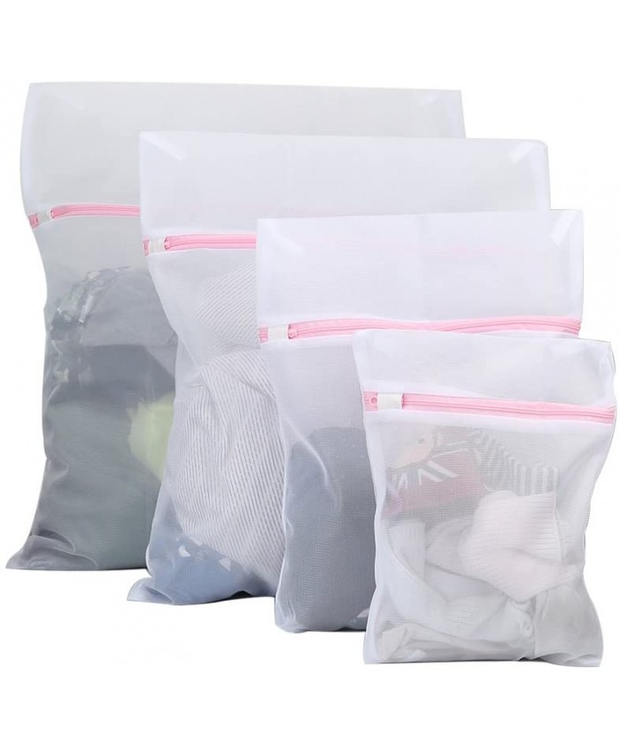 Vivifying Lot de 4 sacs à linge en maille sac de lavage résistant avec fermeture éclair pour vêtements délicat - B06Y33BPWR